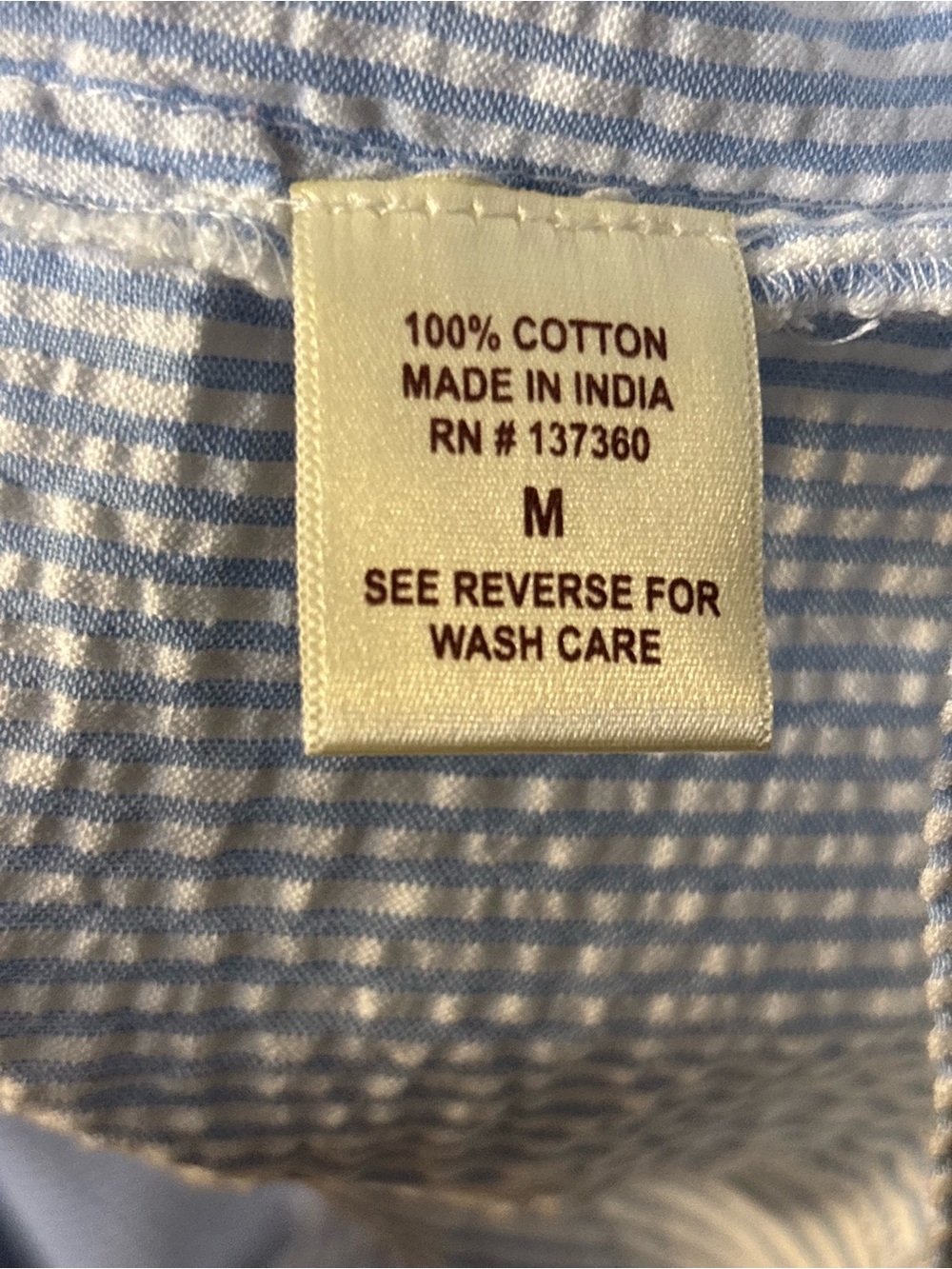 Light Blue Tiered Striped Seersucker Cottage Core Maxi Cotton Skirt Size Medium - Picture 7 of 7